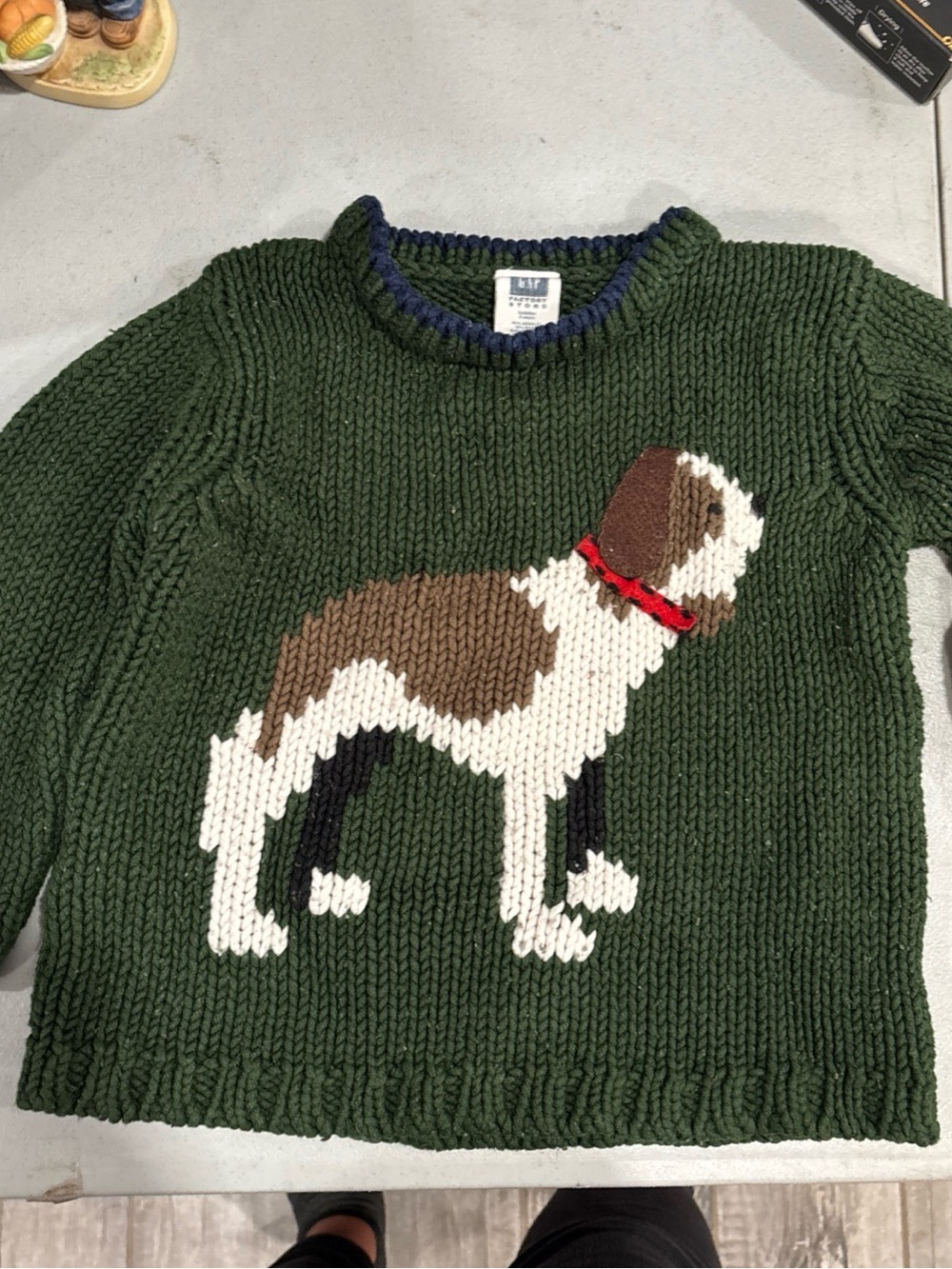Gap green toddler sweater 2t embroidered 3d dog vintage